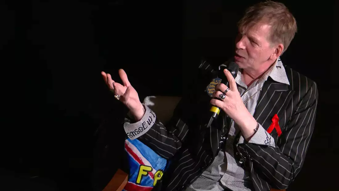 David Hoyle giving a talk