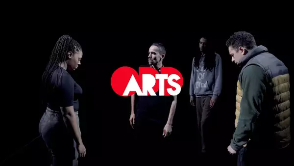 Photo of four people with the words 'Odd Arts' in the centre