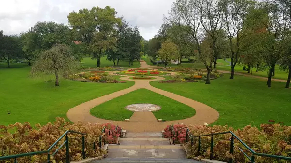 Peel Park from behind Salford Museum