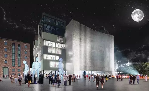 Artists impression of The Factory building at night