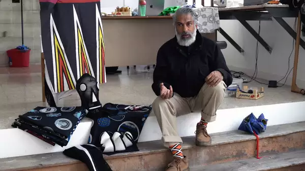 Artist Keith Khan in his Girona studio