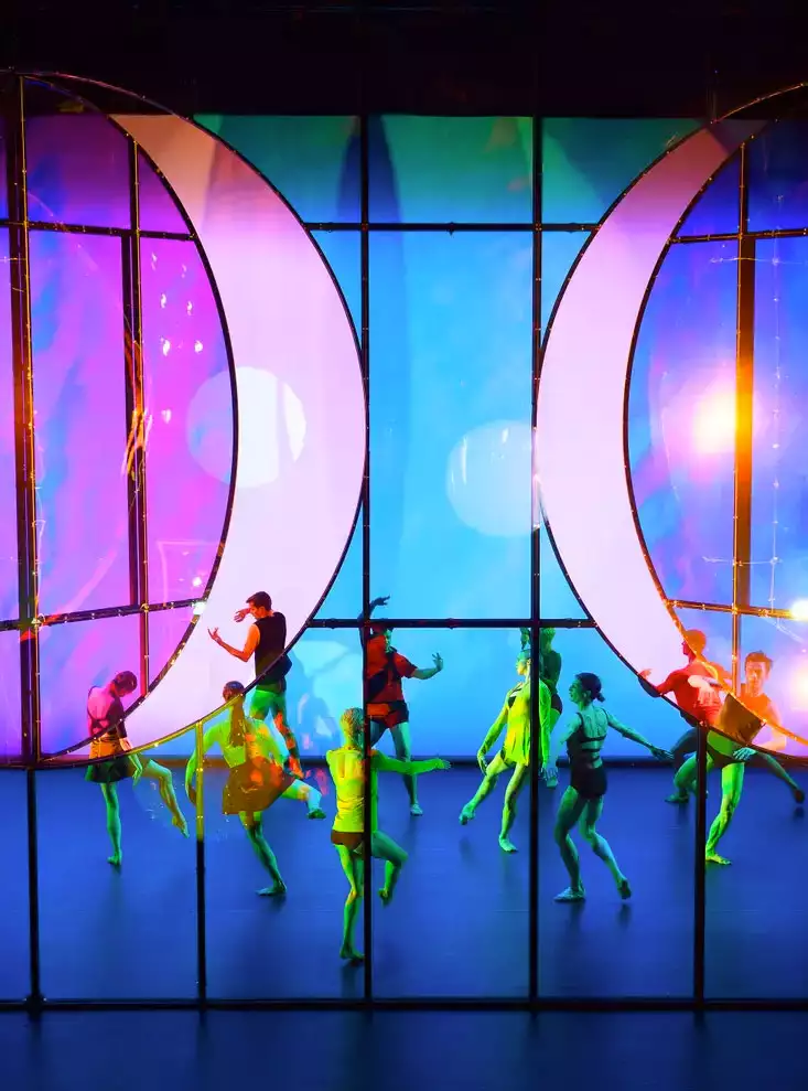 A colourful theatrical dance performance of Tree of Codes